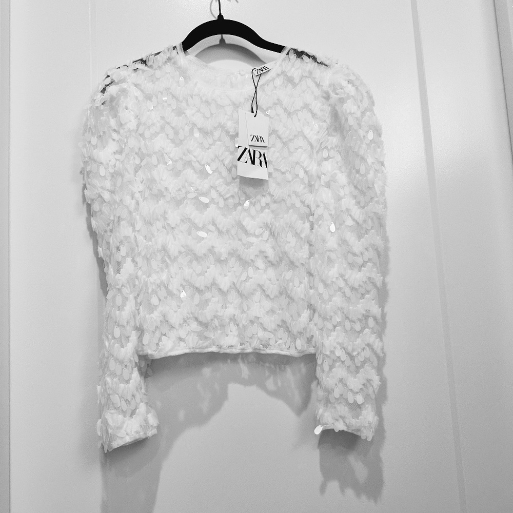 White Embellished Top